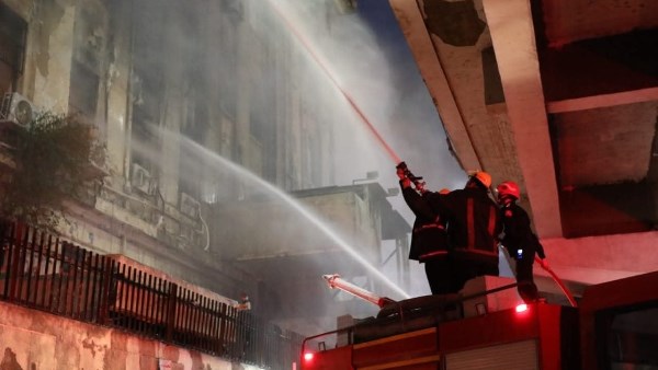 حريق سنترال رمسيس.. 39 مصابا باختناقات وحروق خلال 7 ساعات