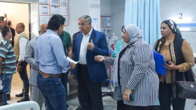 محافظ الإسكندرية يزور مصابي حادث انهيار عقار العطارين بمستشفى جمال