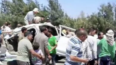 وصول11مصابا وحالتي وفاة لمستشفى الباجور في حادث الطريق الإقليمي